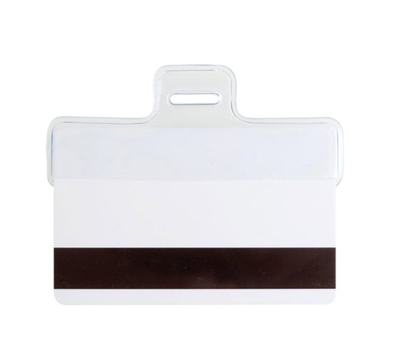 Clear Horizontal Half-Card Holder with Elliptic Slot - Image 2