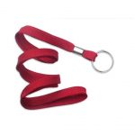 Lanière plate tissée (3/8 po.) avec anneau d'attache en acier nickelé (36 po.)