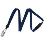 Flat Woven Lanyard (3/8") with Bulldog Clip and Breakaway Clasp (36")